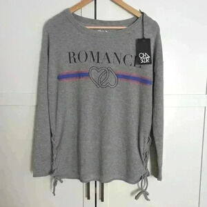 CHASER | Women's Grey Lightweight  Long Sleeve Romance Sweater Size M
